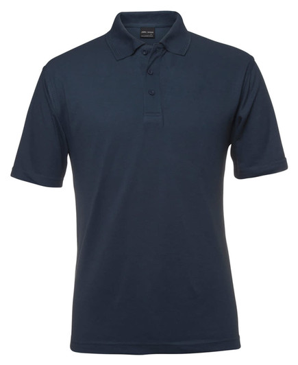 A navy polo shirt with a classic collar and three-button placket. The shirt features a discreet logo.