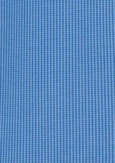 A micro check fabric pattern in shades of blue, suitable for a men's short sleeve button-up shirt.
