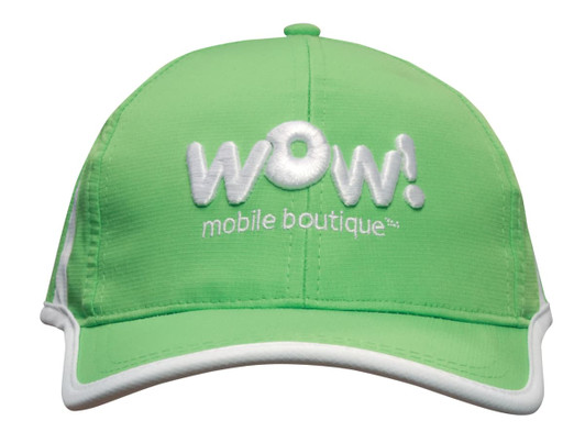 A green cap with white trim features a logo on the front, designed for sports activities.
