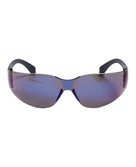 Sunglasses with a sleek, purple-tinted lens and black frames, suitable for outdoor leisure activities.
