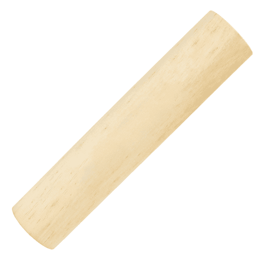 A wooden rolling pin, cylindrical and smooth, showcasing a natural wooden finish, with no visible branding.
