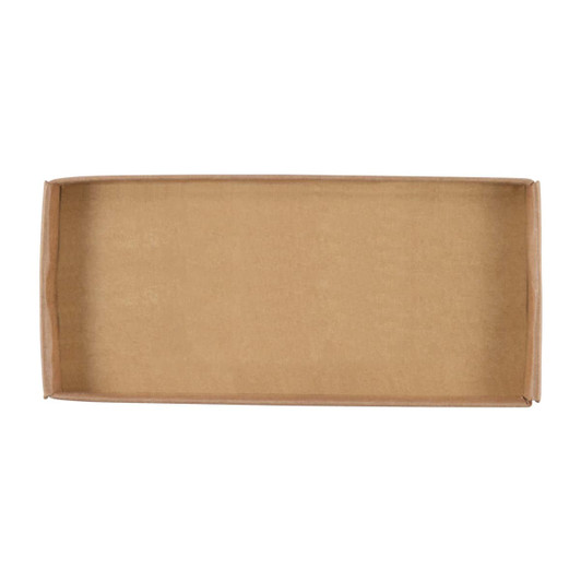 A small natural gift box with an open rectangular design, featuring a plain inner surface.