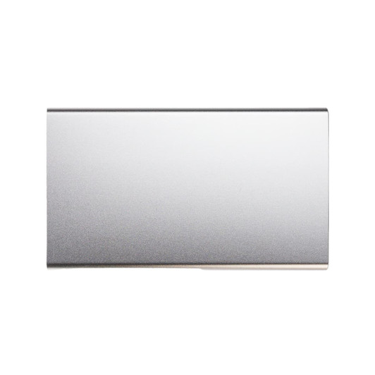 A sleek silver Ortega Power Bank designed for charging devices on the go.