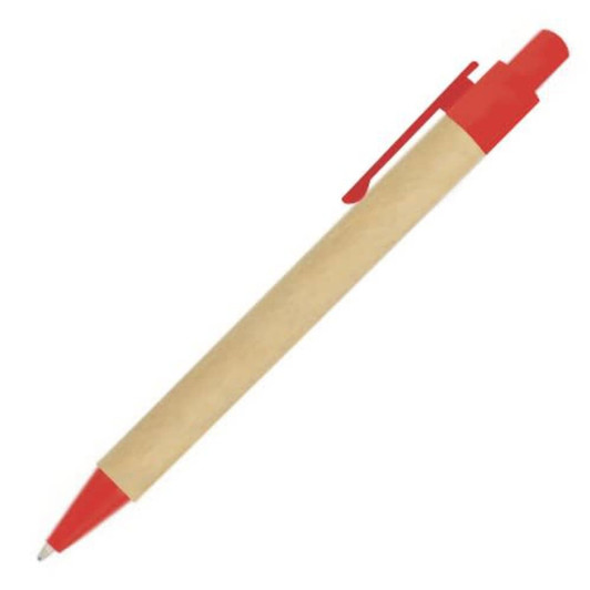 A red and brown Aquila pen with a plastic clip and a sleek design, ideal for various writing tasks.