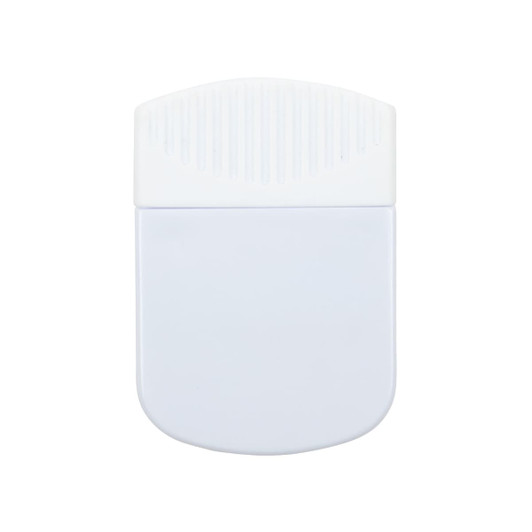 A Croc Magnetic Clip featuring a smooth white surface with a ribbed top, designed for easy attachment.