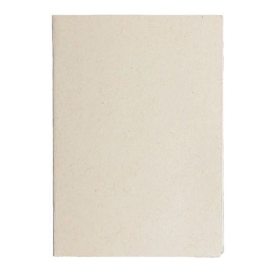 A blank, light beige sticky note booklet with a textured cover, featuring an unbranded design.