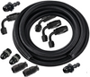 CPP DIESEL REPLACEMENT TRANSMISSION LINE KIT BLACK BRAIDED BYPASS HEAT EXCHANGER 1994-2007 DODGE CUMMINS 5.9L 12V/24V