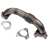 WEHRLI CUSTOM FAB WCF100648  01-04 CHEVROLET 6.6L DURAMAX LB7 2IN STAINLESS PASSENGER SIDE UP PIPE W/GASKETS (TWIN TURBO)
