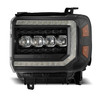 ALPHAREX 880617 14-18 GMC SIERRA NOVA LED PROJ HEADLIGHTS PLANK STYLE BLACK W/ACTIV LIGHT/SEQ SIGNAL/DRL