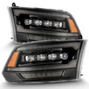 ALPHAREX 880557 09-18 RAM 2500 NOVA LED PROJ HEADLIGHTS PLANK STYLE ALPHA BLK W/ACTIV LIGHT/SEQ SIGNAL/DRL