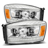 ALPHAREX 880531 06-08 DODGE RAM PRO-SERIES HALOGEN PROJECTOR HEADLIGHTS CHROME