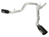 AFE 49-04043-B ATLAS 4" ALUMINIZED STEEL DPF-BACK EXHAUST SYSTEM BLACK TIP FOR 11-16 GM 6.6L DURAMAX
