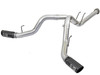 AFE 49-03092-B ATLAS 4" ALUMINIZED STEEL DPF-BACK EXHAUST SYSTEM BLACK TIPS FOR 17-23 FORD 6.7L POWERSTROKE