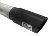 AFE 49-02039-B ATLAS 5" ALUMINIZED STEEL DPF-BACK EXHAUST SYSTEM - BLACK TIP FOR 13-18 CUMMINS 6.7L