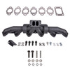 ATS 204-930-2218 PULSE FLOW EXHAUST MANIFOLD KIT FITS 1998.5-2002 24V 5.9L CUMMINS 3-PC T3 WITH GASKETS TURBO HARDWARE