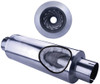 DIAMOND EYE 460033 DIESEL EXHAUST MUFFLER 4 INCH INLET/OUTLET LOUVERED PACKED MUFFLER 24 INCH BODY 7 INCH CASE STAINLESS EXHAUST MUFFLER