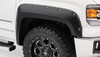 BUSHWACKER 40974-02 BLACK POCKET/RIVET STYLE SMOOTH FINISH 4-PIECE FENDER FLARE SET FOR 2016-2018 GMC SIERRA 1500 (INCL LIMITED) FITS 69.3 INCH BED