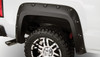 BUSHWACKER 40940-02 BLACK BOSS POCKET/RIVET STYLE SMOOTH FINISH 4-PIECE FENDER FLARE SET FOR 2007-2013 GMC SIERRA 1500 FITS 69.3 INCH BED