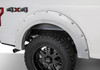 BUSHWACKER 20942-12 POCKET/RIVET STYLE COLOR MATCHED OXFORD WHITE 4-PIECE FENDER FLARE SET FOR 2017-2022 FORD F250/F350 SUPER DUTY