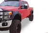 BUSHWACKER 20102-02 BLACK CUTOUT STYLE SMOOTH FINISH REAR FENDER FLARES FOR 2011-2016 FORD F250 TO F-450 SUPER DUTY