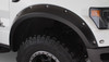 BUSHWACKER 20097-02 BLACK POCKET/RIVET STYLE SMOOTH FINISH FRONT FENDER FLARES FOR 2010-2014 FORD RAPTOR