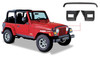 BUSHWACKER 14005 BLACK TRAIL ARMOR HOOD STONE GUARD AND FRONT CORNERS FOR 1997-2006 JEEP WRANGLER, 4PC SET