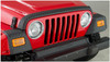 BUSHWACKER 14005 BLACK TRAIL ARMOR HOOD STONE GUARD AND FRONT CORNERS FOR 1997-2006 JEEP WRANGLER, 4PC SET