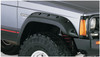 BUSHWACKER 10911-07 BLACK JEEP CUTOUT STYLE TEXTURED FINISH 4-PIECE FENDER FLARE SET FOR 1984-2001 JEEP CHEROKEE 4-DOOR