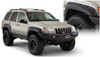 BUSHWACKER 10071-07 BLACK JEEP CUTOUT STYLE TEXTURED FINISH FRONT FENDER FLARES FOR 1999-2004 JEEP GRAND CHEROKEE