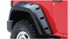 BUSHWACKER 10046-02 BLACK MAX COVERAGE POCKET/RIVET STYLE SMOOTH FINISH REAR FENDER FLARES WITH EXTENDED COVERAGE FOR 2007-2018 JEEP WRANGLER JK 2-DOOR