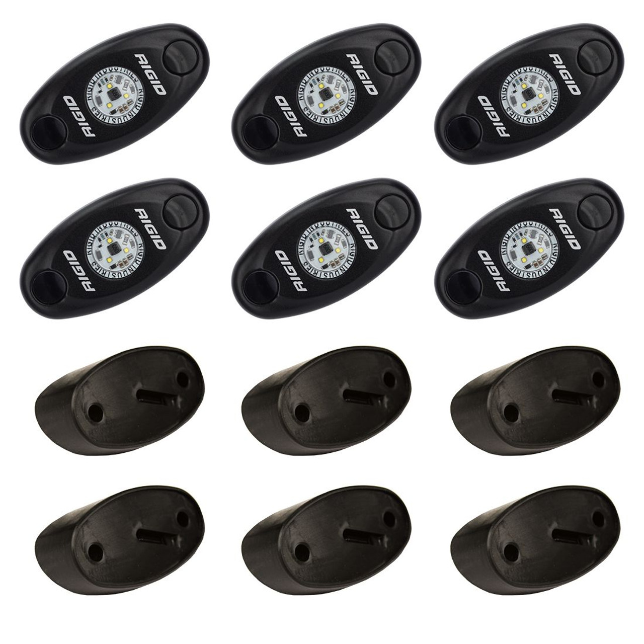 RIGID INDUSTRIES 400253 ROCK LIGHT KIT COOL WHITE SET OF 6 LIGHTS A-SERIES