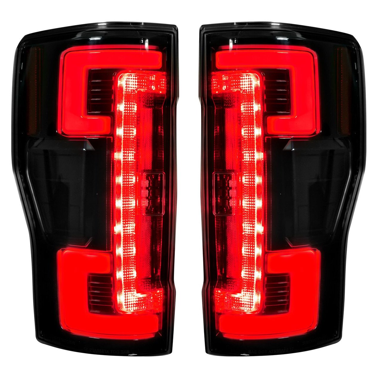 RECON 264299LEDBK DUAL U-BAR SMOKED LENS OLED TAIL LIGHTS FOR 2017-2019 FORD SUPER DUTY