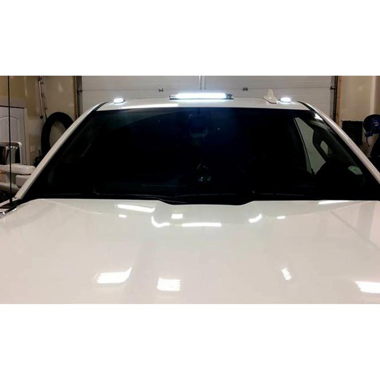 RECON 264157BKS SMOKED LENS AMBER/WHITE STROBE LED CAB LIGHTS FOR 2015-2019 GM SILVERADO/SIERRA