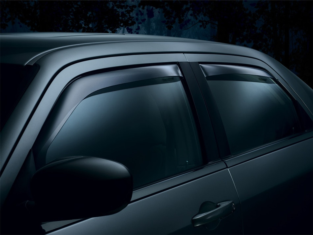 WEATHERTECH 82184 FRONT&REAR SIDE WINDOW DEFLECTORS, 2001-2007 GM SILVERADO/SIERRA 2500HD/3500HD (CREW CAB), DARK SMOKE