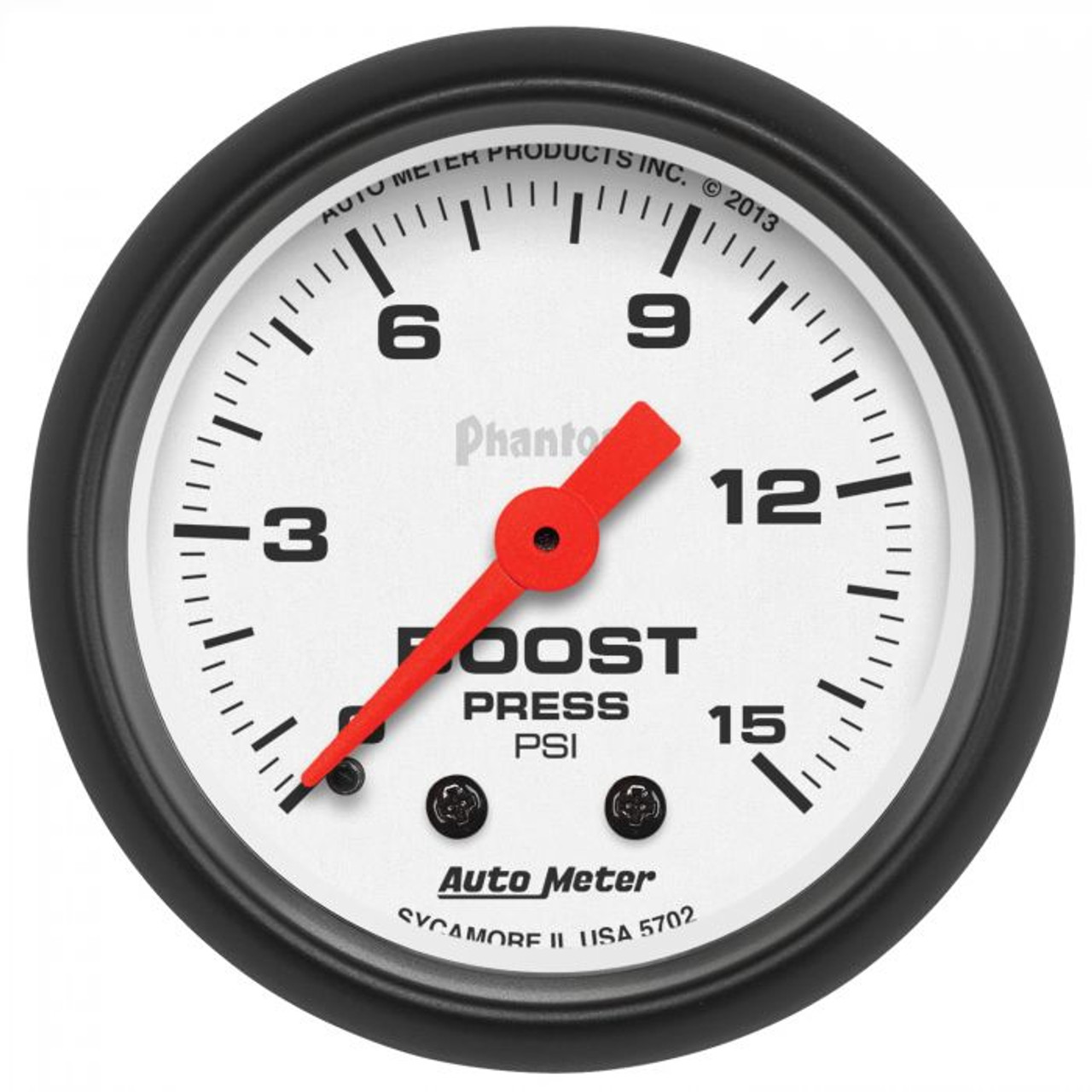AUTOMETER 5702 2-1/16" BOOST, 0-15 PSI, MECHANICAL, PHANTOM UNIVERSAL