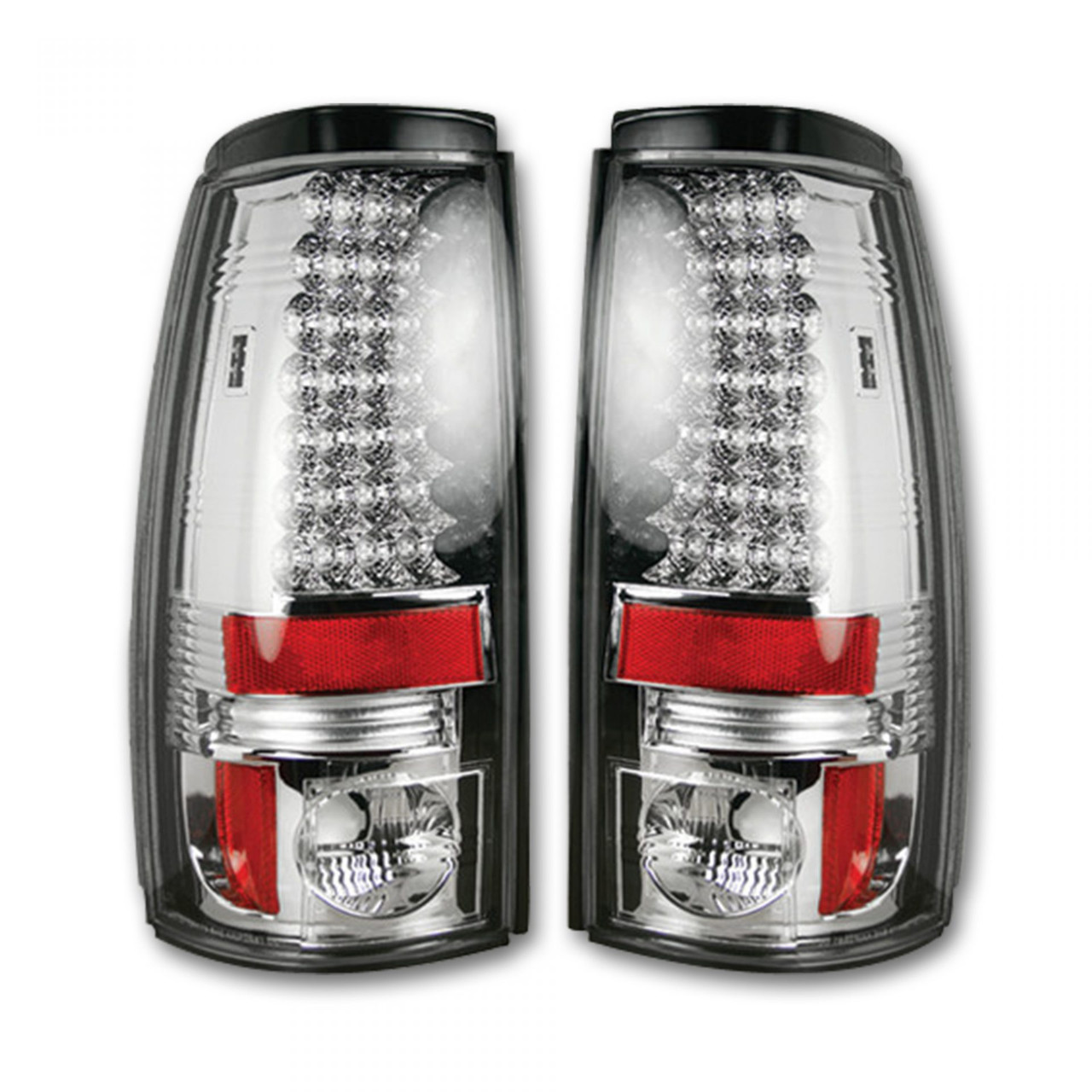 RECON 264173CL CHROME LED TAIL LIGHTS FOR 2001-2007 GM SILVERADO/SIERRA 2500HD/3500HD CLASSIC | 1999-2006 GM SILVERADO/SIERRA 1500
