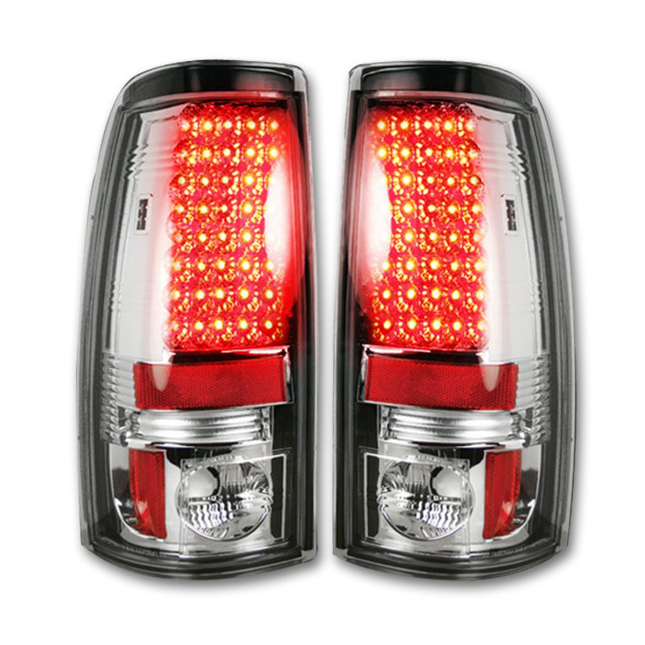 RECON 264173CL CHROME LED TAIL LIGHTS FOR 2001-2007 GM SILVERADO/SIERRA 2500HD/3500HD CLASSIC | 1999-2006 GM SILVERADO/SIERRA 1500
