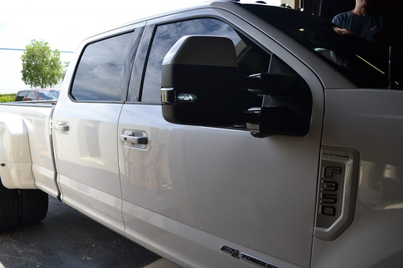 RECON 264245WHBKX WHITE LED FLASHING SMOKED MIRROR LIGHTS FOR 2017-2023 FORD SUPER DUTY
