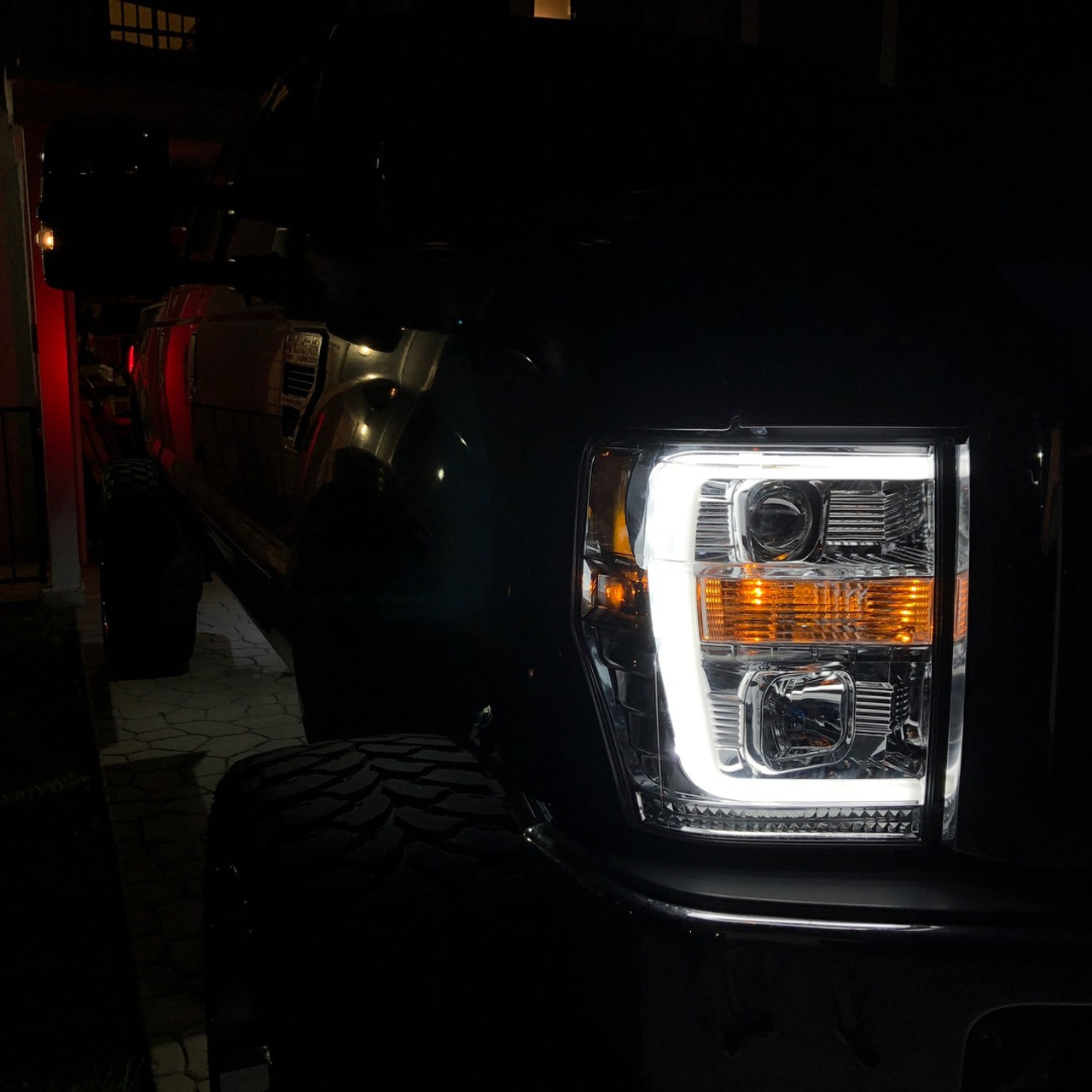 RECON 264196CLC CLEAR PROJECTOR HEADLIGHTS WITH OLED U-BAR FOR 2008-2010 FORD SUPER DUTY RECON 264196CLC CLEAR PROJECTOR HEADLIGHTS WITH OLED U-BAR FOR 2008-2010 FORD SUPER DUTY