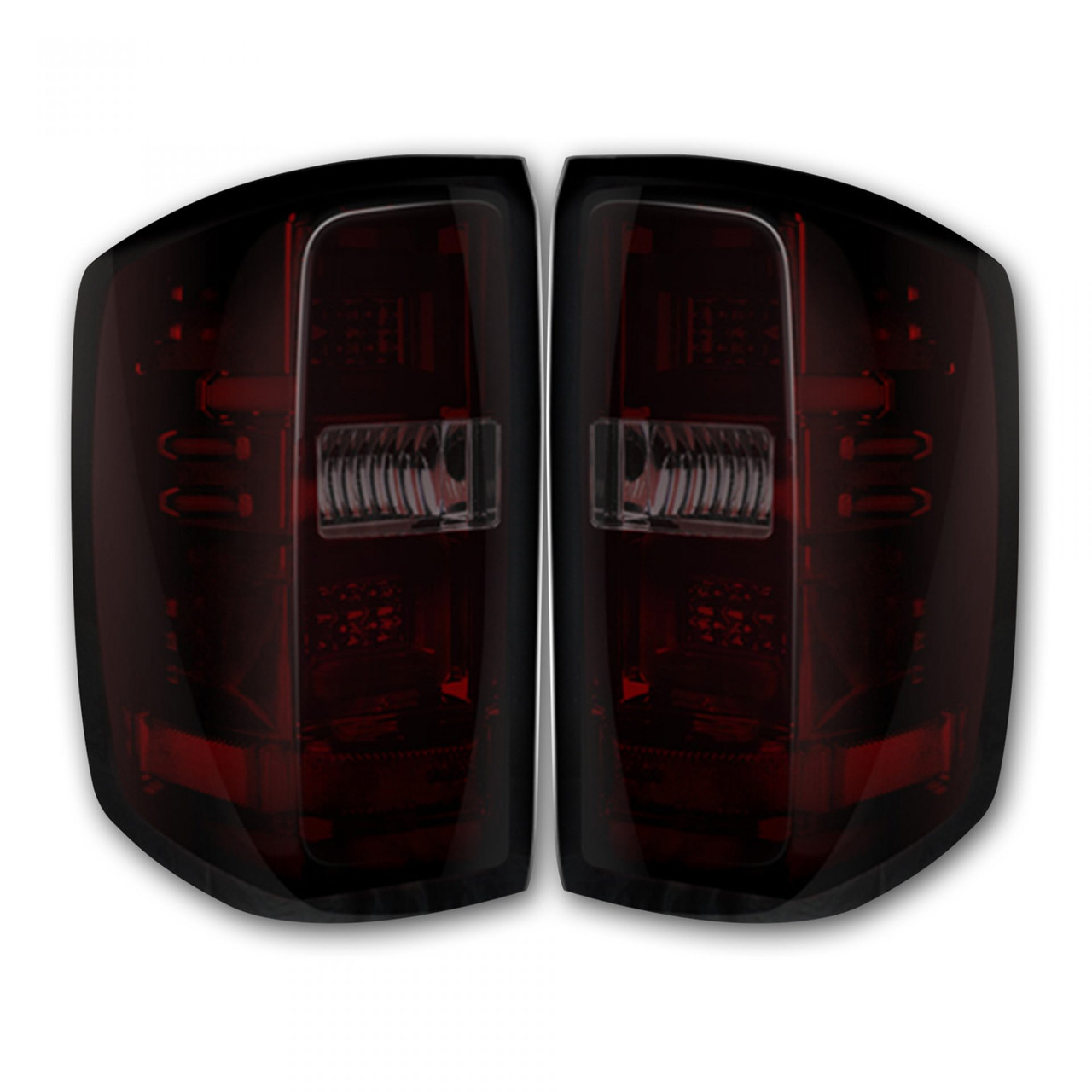 RECON 264238RBK DARK RED SMOKED OLED TAIL LIGHTS FOR 2014-2018 CHEVY SILVERADO 1500 | 2015-2019 SILVERADO 2500/3500HD