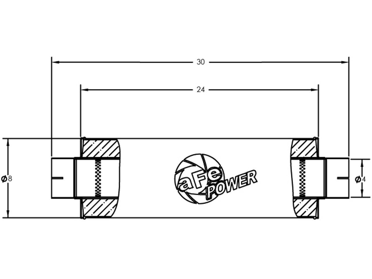 AFE POWER 49-91002 MACH FORCE-XP 409 STAINLESS STEEL MUFFLER 4" X 8" X 30"