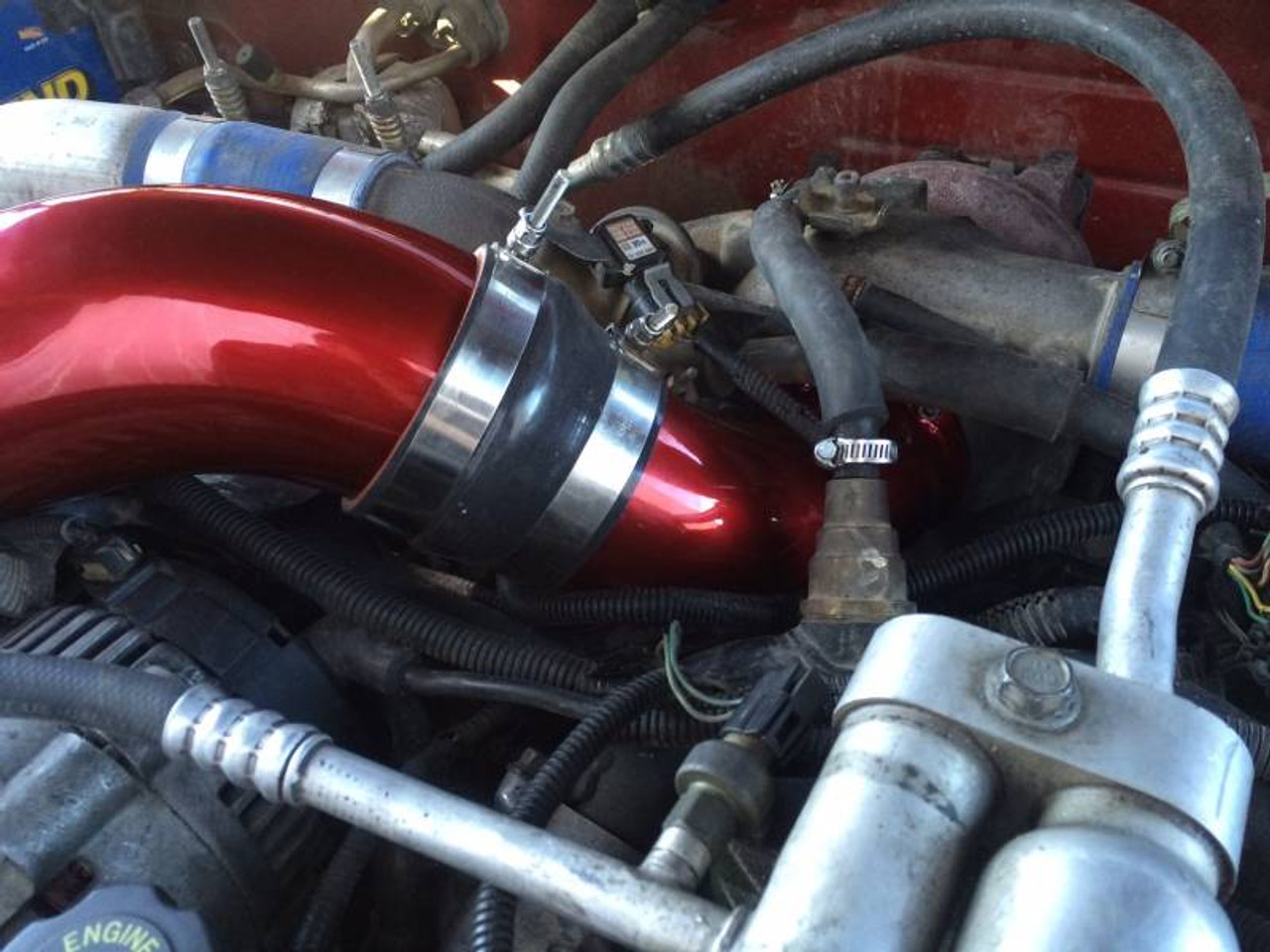 WEHRLI CUSTOM FAB WCF100342 3.5IN INTAKE HORN FOR 01-04 CHEVROLET 6.6L LB7 DURAMAX