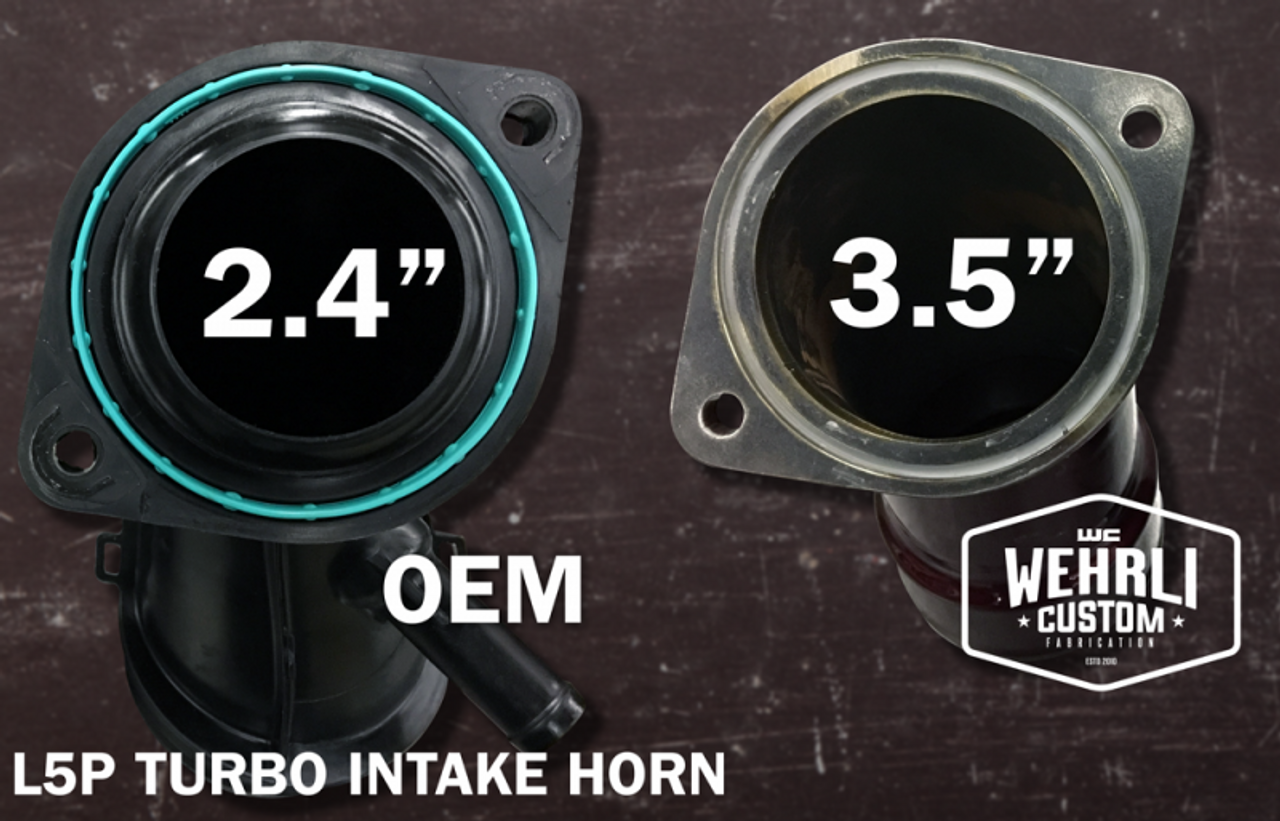 WEHRLI CUSTOM FAB WCF100721 17-19 CHEVROLET 6.6L L5P DURAMAX 3.5IN INTAKE HORN W/PCV PORT