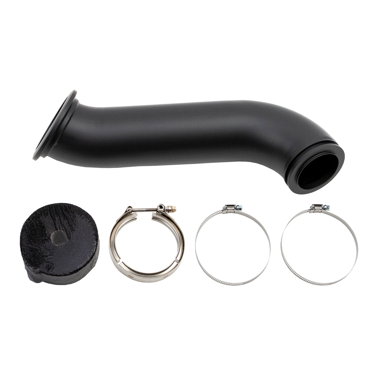 WEHRLI CUSTOM FAB WCF100281  04-07 DODGE RAM CUMMINS 4IN DOWN PIPE - W/HIGH MOUNT S300 TURBO & 2ND GEN MANIFOLD