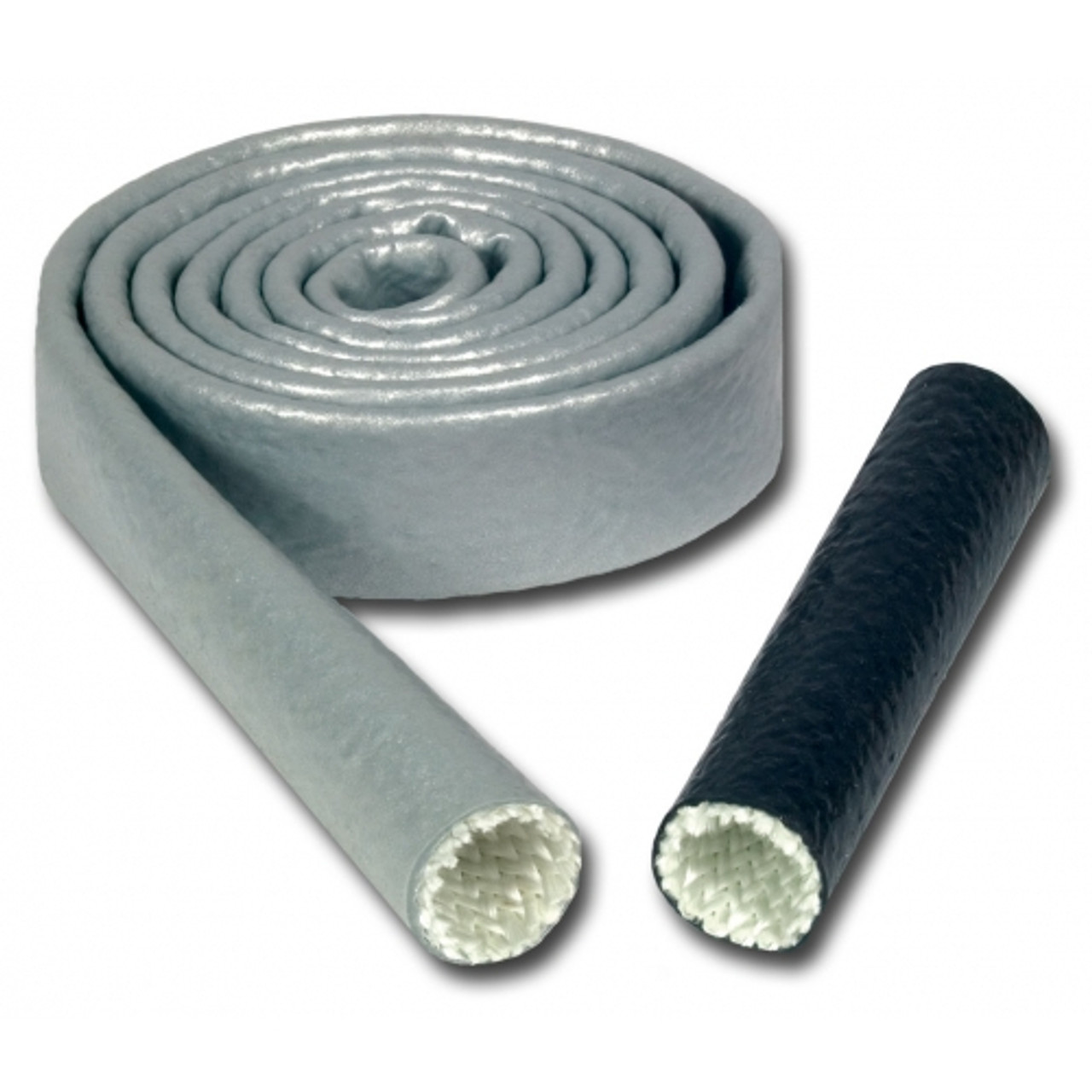 THERMO TEC 18076 HEAT SLEEVE 3/4 INCH X 3 FOOT BRAIDED FIBERGLASS 500-2200 DEGREE F SILVER