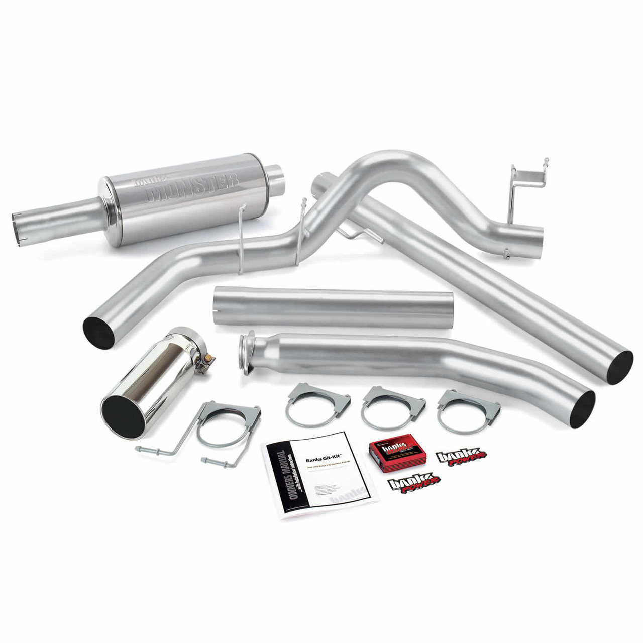 BANKS POWER 49359 GIT-KIT BUNDLE POWER SYSTEM W/SINGLE EXIT EXHAUST-CHROME TIP (STANDARD CAB) FOR 01 DODGE RAM WITH 5.9L CUMMINS BANKS POWER 49359 GIT-KIT BUNDLE POWER SYSTEM W/SINGLE EXIT EXHAUST-CHROME TIP (STANDARD CAB) FOR 01 DODGE RAM WITH 5.9L CUMMINS