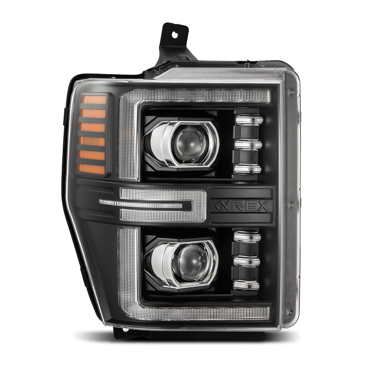ALPHAREX 880312 08-10 FORD F250-550 LUXX-SERIES LED PROJECTOR HEADLIGHTS BLACK W/ACTIV LIGHT/SEQ SIGNAL