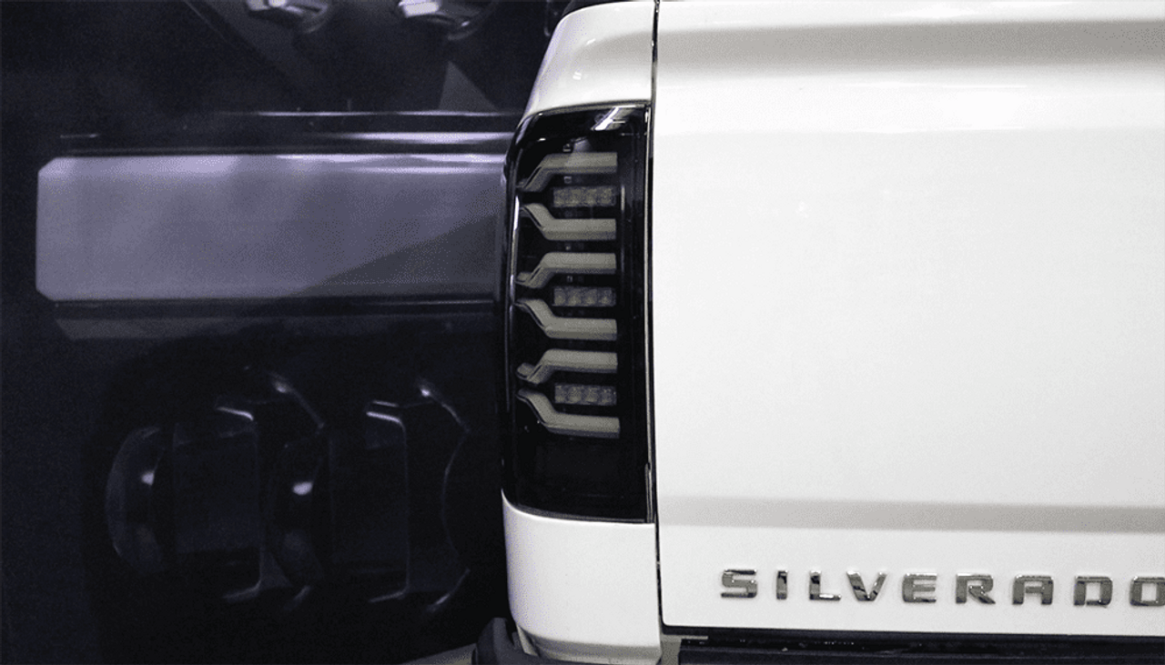 ALPHAREX 620030 14-18 CHEVROLET SILVERADO LUXX-SERIES LED TAIL LIGHTS BLACK W/ACTIV LIGHT/SEQ SIGNAL ALPHAREX 620030 14-18 CHEVROLET SILVERADO LUXX-SERIES LED TAIL LIGHTS BLACK W/ACTIV LIGHT/SEQ SIGNAL