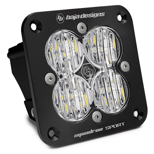 BAJA DESIGNS 551005 SQUADRON SPORT BLACK WIDE CORNERING PATTERN FLUSH MOUNT LED LIGHT POD - CLEAR