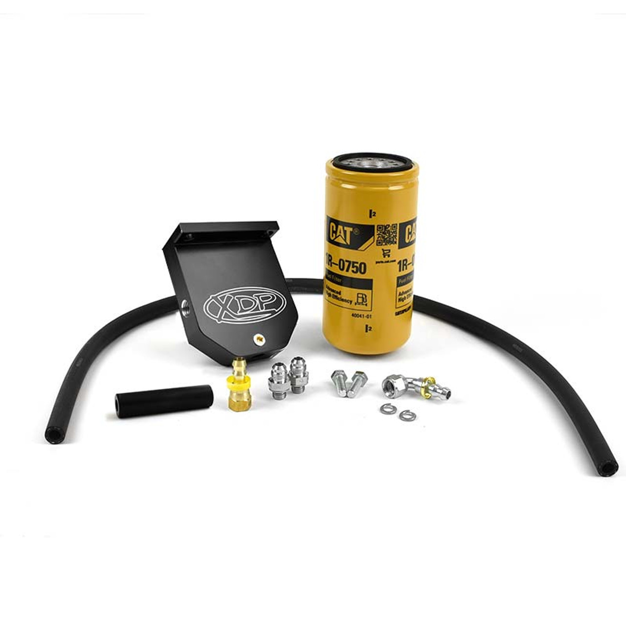 XDP XD391 FUEL FILTER ADAPTER WITH CAT 1R-0750 FILTER FOR 07.5-09 DODGE RAM WITH CUMMINS ENGINE